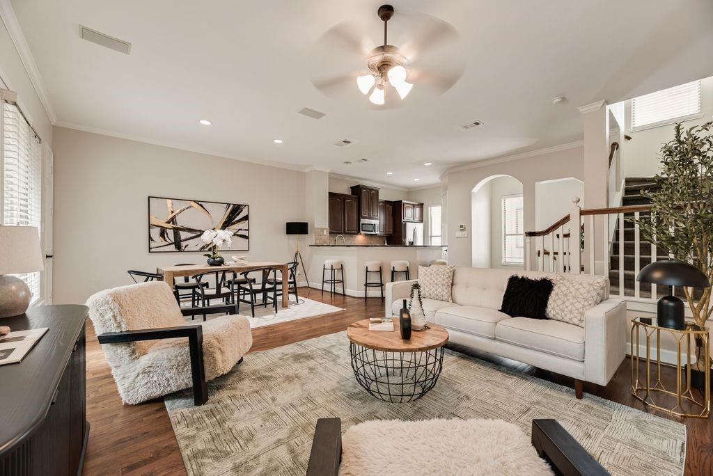 Live in the heart of it all with this three-story townhome ideally positioned just moments from Henderson Avenue, one of Dallas’ most vibrant and evolving corridors. Located approximately 800 feet from hotspots like Skellig, Lawnies, and a curated mix of restaurants, coffee shops, and nightlife, this home places you right in the center of the action, but tucked away in a tree lined private street for only Belmont Townhome residents.
Designed for both convenience and comfort, the location offers quick access to US-75, making commuting across Dallas seamless, while being just 1.5 miles from Uptown, less than a mile to Knox Street and the Katy Trail, and approximately 2 miles to SMU.
Tucked within the Belmont townhome community and framed by mature trees along the walk-up, the setting feels unexpectedly peaceful and private, creating a quiet retreat just moments from the city’s best dining and entertainment.
Inside, the home blends timeless character with functional living across three levels, featuring 2 bedrooms, plus a dedicated study perfect for a home office. The oversized primary suite feels like a true retreat, complete with two large walk-in closets and a spacious en-suite bath with dual sinks, separate shower, and large tub. Rich hardwood floors and warm finishes bring a sense of depth and style that stands apart from the typical “white box” aesthetic. The kitchen is outfitted with stainless steel appliances and opens into inviting living spaces ideal for hosting or unwinding after a night out. Enjoy two private outdoor spaces, including a balcony off the main living and dining area, complete with additional storage, and a private yard below, offering rare flexibility for both entertaining and everyday living.
Complete with a 2car garage, and tucked within a semi-gated community, this home delivers the perfect balance of privacy, connectivity, and lifestyle in one of Dallas’ most desirable locations. Low HOA, $350 QUARTERLY- NOT MONTHLY!