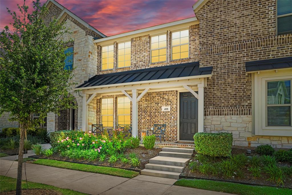 Like new and built in 2023, this sophisticated two-story townhome blends modern design with effortless, lock-and-leave living. Flooded with natural light, the open-concept layout feels both elevated and inviting—perfect for refined everyday living and stylish entertaining. With 2 bedrooms and 2.5 baths, the floorplan offers a seamless balance of comfort, privacy, and versatility.

Designed for ease, the zero lot line and full-service HOA maintenance of the yard and exterior allow you to focus on living, not upkeep.

Set within the award-winning Harvest community, the lifestyle is truly exceptional—resort-style pools, a state-of-the-art fitness center, scenic lake views, walking trails, curated gathering spaces, and a vibrant calendar of events create a resort-inspired atmosphere right at home.

Ideally located near UNT, TWU, the charm of downtown Denton, Texas Motor Speedway, Alliance Airport, Southlake Town Center, and Lake Grapevine, this home offers elevated living with unmatched convenience. Workbench and pegboard in garage are included. Washer and dryer to convey with a strong offer. Refrigerator is for sale.

Refined. Connected. Effortless. This is where lifestyle and luxury meet.