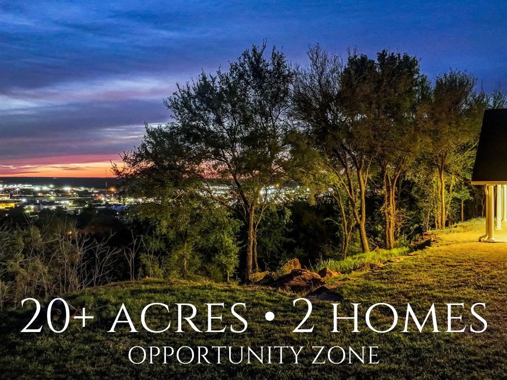 OPPORTUNITY ZONE = TAX BENEFITS! This property includes two homes, an RV campsite, a pond, and over 20 acres! The main residence, a testament to meticulous upkeep and thoughtful updates, offers a spacious layout of 4 bedrooms and 3.5 bathrooms. Step outside to be greeted by stunning views that promise to captivate and mesmerize. The surrounding wildlife adds a touch of serene beauty to your daily life, creating a haven where you can truly relax and unwind. And for a seamless transition, the option to purchase the property furnished is available, allowing you to settle in without the fuss.

For those seeking versatility, the property features a second home. Complete with 1 bedroom, 1 bathroom, and a 2-car garage, it offers endless possibilities—be it for guests, rental, or a dedicated office space. Additional value comes from the RV campsite and picnic area near the large pond.

This property also presents outstanding development potential, supported by city water and sewer mains already located on-site. With the right vision, the terrain offers the opportunity to create hillside residential lots enhanced by mature trees and sweeping views of Mineral Wells. Together, these features make the property highly attractive for residential or mixed-use development, while the existing infrastructure reduces costs and streamlines future projects.

With so much to offer, don’t miss the chance to make this your own slice of paradise.