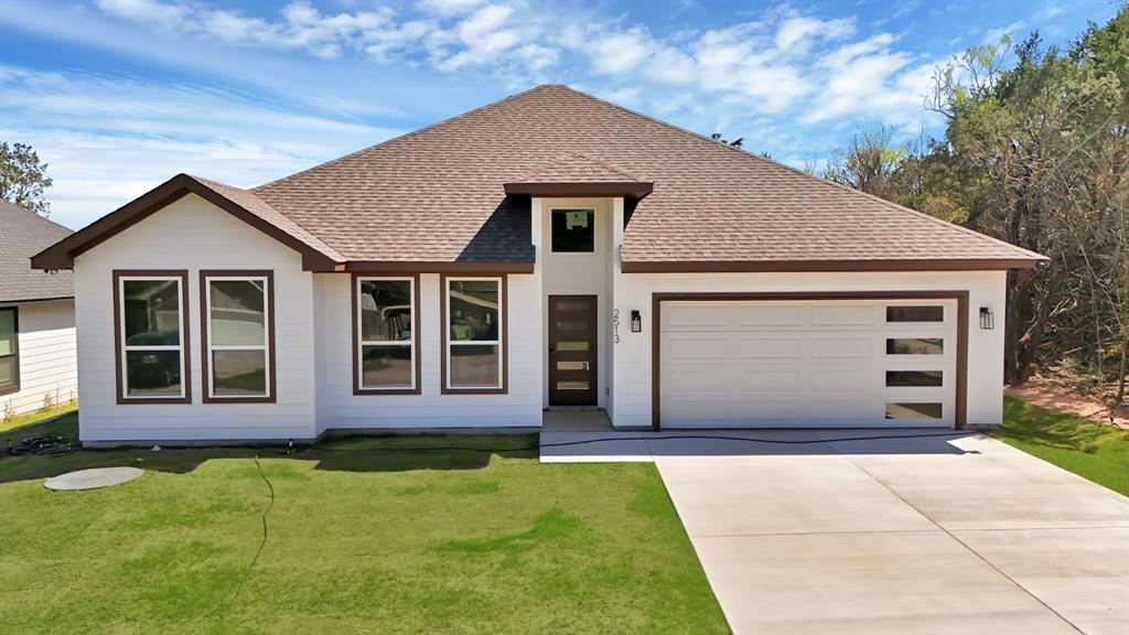 A MUST SEE!  Beautiful new construction with 4 bedrooms, 2 full bathrooms, and a 2-car garage in a prime location in Canyon Creek. This thoughtfully designed floor plan features an open-concept kitchen and living area with abundant natural light, soaring 9-ft ceilings, and ceramic tile flooring throughout. The kitchen is finished with quartz countertops, recessed ceiling lights, built-in stainless steel microwave, electric range, and dishwasher.
The spacious primary suite boasts dual vanity sinks, a large walk-in shower, and an oversized master closet. Additional highlights include a smart garage door opener and full sod in the front, sides, and backyard. Perfectly located within walking distance to the lake, this home combines comfort, style, and an unbeatable setting!  Canyon Creek subdivision offers a guarded security gate, clubhouse, pool, fishing pier, baseball diamond, tennis courts, and boat ramps to access Lake Granbury.