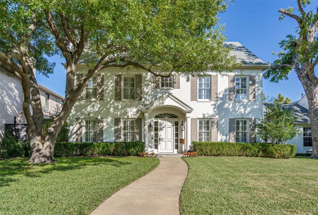 Custom built 2011 by well known Sleepy Hollow Homes, this center hall traditional in Hyer Elementary is movein ready. Featuring a popular Park Cities center hall floorplan, it includes an open den,kitchen and breakfast combination with a fireplace and builtins.The living room features a fireplace, wide crown moldings and plantation shutters and the dining room is a generous 17ft long. The kitchen fits every chef requirements with center island, ample cabinetry, food pantry, double ovens &gas cooktop. Amenities on 1st floor  include a wet bar, powder room, outdoor covered porch & fourth bedroom and full bath.  Upstairs includes a 17by20 Primary bedroom and private bath with separate walk in closets,  2 more bedrooms with access to a Jack & Jill bath with separate vanities and sinks, and a laundry room. Also located on the second floor is a 12by12 bonus room which can be used as a play room, office or home gym. Hyer Elementary and Smith Park are within a short two block walk.