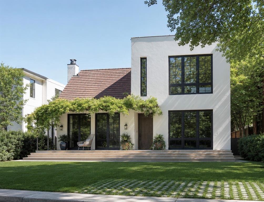 This Napa Valley-inspired home in Highland Park boasts a harmonious blend of rustic elegance and contemporary design. The 4-bedroom residence features expansive open-plan living spaces bathed in natural light, with large windows offering picturesque views of the surrounding greenery and pool. Natural materials like stone and reclaimed wood complement sleek, high-end finishes throughout. The gourmet kitchen, complete with state-of-the-art appliances and a large island, serves as the heart of the home. Each bedroom is a serene retreat with luxurious en-suite bathrooms. Outdoor living is equally inviting, with a spacious patio, a sparkling pool, and meticulously landscaped grounds, creating a perfect setting for relaxation and entertainment. Ideally located, the home is within walking distance to Knox Street, the Katy Trail, and the soon-to-be-completed Auberge development, offering unparalleled access to some of Dallas’ premier dining, shopping, and lifestyle destinations. 
Square footage of fourth bedroom (guest quarters) is 529 SF totaling 4,106 SF. Accessed through the outdoor stairs in backyard.