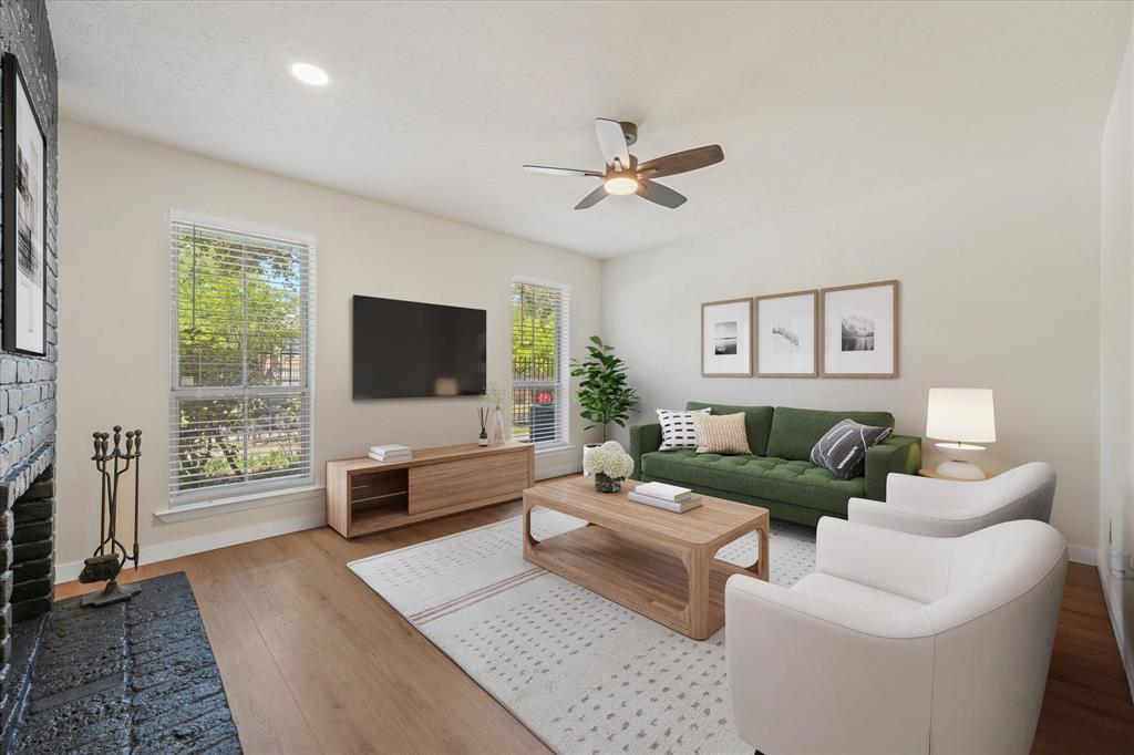 Fully renovated and move-in ready, this updated condo offers a clean, modern feel in a highly convenient Dallas location. The open layout creates an easy flow between the living, dining, and kitchen areas, with new flooring, updated cabinetry, and thoughtfully selected lighting and fixtures tying everything together. Natural light fills the living space, anchored by a cozy fireplace, while the kitchen blends seamlessly into the main areas, making it feel open yet functional for everyday living. Bathrooms have been refreshed with modern finishes, and the bedrooms offer comfortable space along with a private balcony overlooking mature trees. A dedicated storage unit just outside the front entry adds extra convenience for everyday living. HOA includes water, adding to the ease of low-maintenance living. Set just minutes from the SoPac Trail and White Rock Lake, this location offers a great balance of outdoor access and city convenience. With quick connections to US-75, I-635, and Northwest Highway, getting around Dallas is simple, whether commuting or heading out for dining and shopping nearby. A great option for anyone looking for an updated home in a well-connected area that’s truly move-in ready. *some photos have been virtually staged. Owner financing available - please contact listing agent for more information.