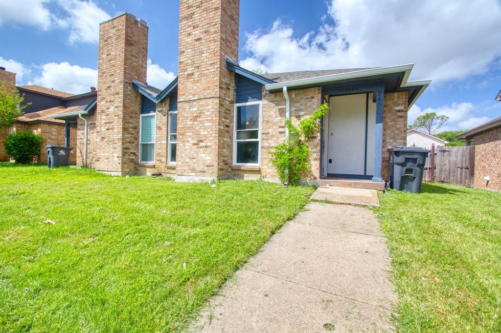Lovely duplex style home conveniently located in the heart of DFW.  Updated HVAC unit, windows, texture, paint & gutters. No popcorn or carpet inside. Brick fireplace overlooks open living and dining. Galley kitchen, utility room off the kitchen. Plenty of natural light in the master bedroom which has a large closet, open vanity and private bathroom. Small covered patio with side yard that leads to storage closet and rear carport parking. Low maintenance living with convenient access to 360, 30 and 20. Enjoy Cowboys, Rangers, Six Flags and many dining & shopping options that Arlington has to offer! Foundation work has just been completed!