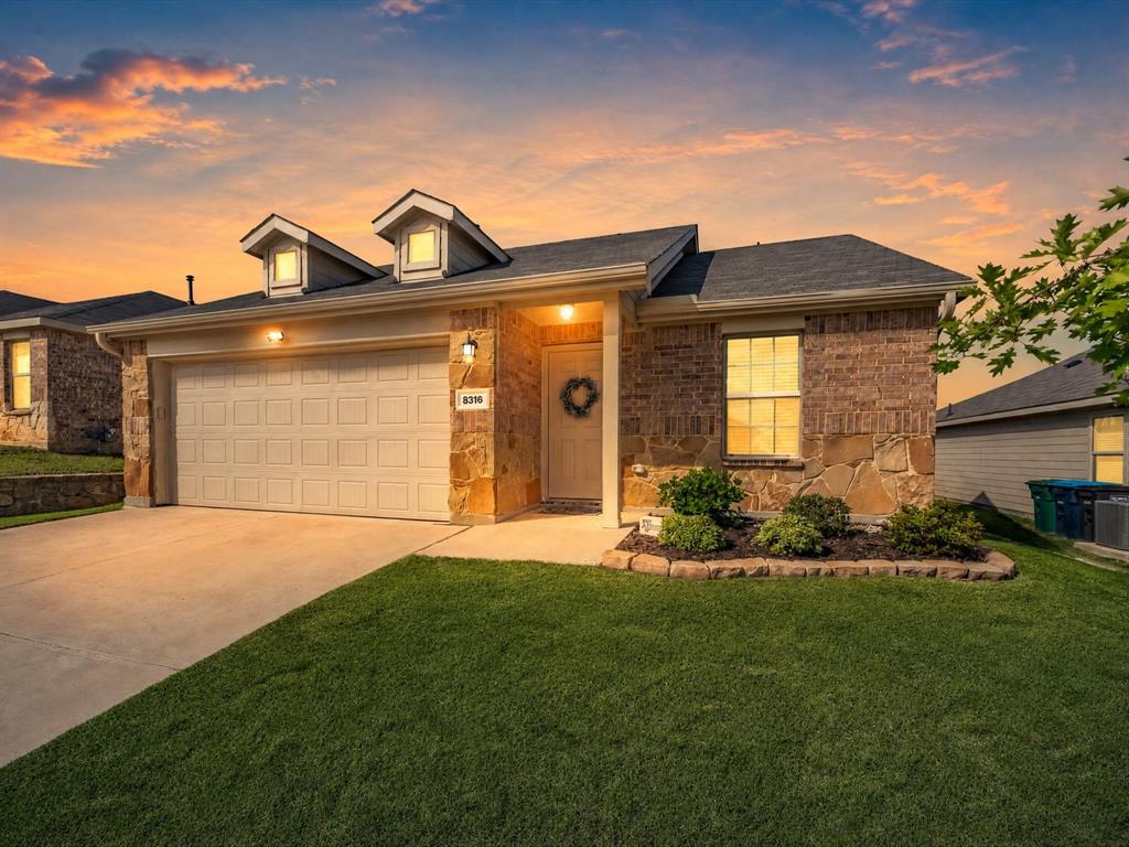 *Welcome to 8316 Bell Ridge Lane* Enjoy the warmth and character of this established home.  This 2022 Lennar home has the freshness and cozy feel of a newly constructed home.  The inviting open-concept floor plan is perfect for entertaining guest or hosting family gatherings.  The three-bedroom,  two bath home has just been freshly painted in a soft white satin finish and features stylish wood-grain ceiling fans in every room. Step outside to a spacious backyard featuring a large patio, perfect for hosting friends and outdoor dining, along with expansive grassy area ideal for play, pets, or weekend activities. The neighborhood has a playground, pool and nature trails overlooking a natural waterscape. Conveniently located within walking distance to the elementary school, the home also offers easy access to nearby grocery stores, shopping, and everyday retailers.   Bell Ridge Lane is also located near the Shops of Clear Fork, Fort Worth Zoo, and Downtown.