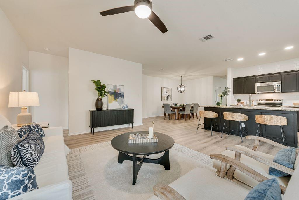 Rare single-story floor plan in the growing Forney community of Travis Ranch featuring 4 bedrooms, a flexible bonus room, and 3 full bathrooms — a layout that is hard to find in this community at this price point. Beautifully maintained and move-in ready, this home offers a bright and open floor plan ideal for large or multi-generational families.
The private primary suite is thoughtfully positioned on its own side of the home, separated from the secondary bedrooms, offering maximum privacy and a true split-bedroom layout. The flex room can be used as a home office, playroom, media room, or home gym. Recent updates include brand-new flooring and carpet throughout, along with kitchen upgrades.
Community amenities include a neighborhood pool, with convenient access to major roads, shopping, and dining.
Great opportunity for first-time buyers. Property condition supports FHA, conventional, and other financing options with strong potential for a smooth appraisal and inspection process. Seller is motivated and open to flexible terms. Seller is related to the listing agent.