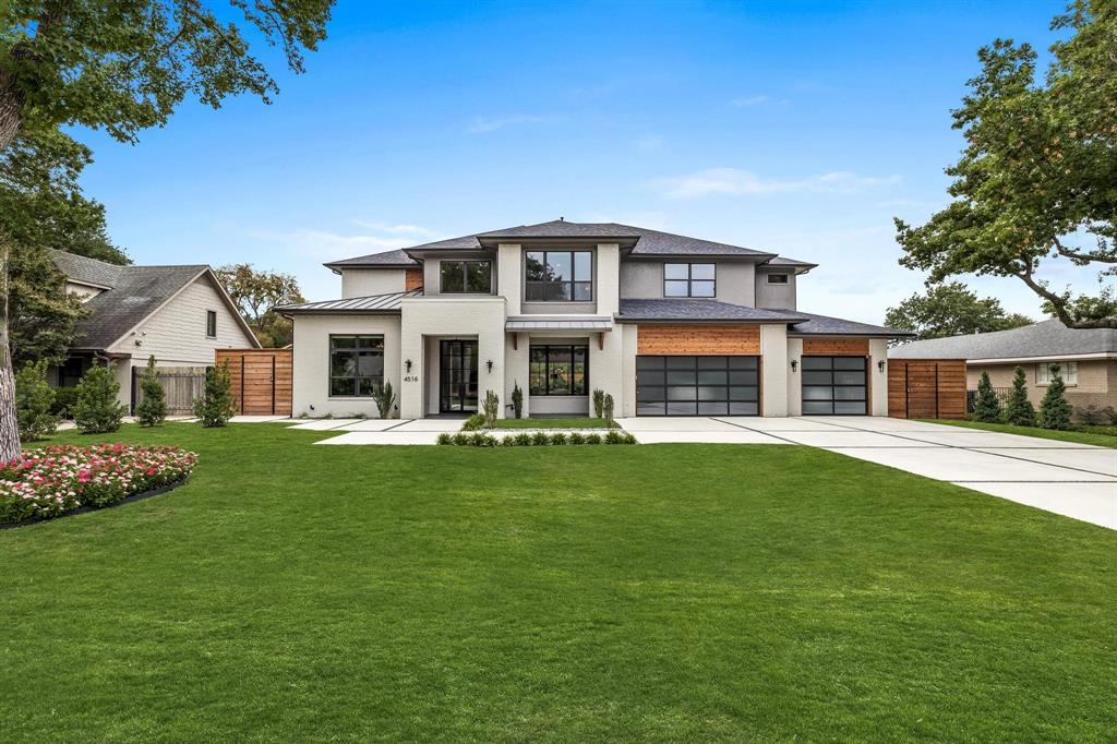 BETTER than new! This magnificent Modern in private school corridor was purchased during framing & completed w countless upgrades to current owner’s specifications. No detail overlooked - owner’s move is buyer’s gain! Open, light-filled f-plan w Primary & Guest BR down. All BRs are king-size, ensuite, with WIC. Primary enjoys European bath w towel warmer & commode-bidet rm. Spectacular Kitch has center island, Sub-0, Wolf Range, Asko DW, Micro Drawer & pull-out storage. Bar area boasts full size Sub-0 wine fridge. Entertain in style with no mess while utilizing the Prep Kitchen w sink, DW, full size ref-freez & butler’s pantry. Study + Den-Media complete the downstairs. Upstairs hosts 3 BR suites + Game Rm w half bath & vast storage closet. Outstanding outdoor environment includes liv area w fireplace & ceilg heaters+ kitchen w grill, refrig & B-I dining table for 8 w leathered granite c-top. Stunning heated & chilled pool, landscape & horiz cedar fence! See Amenity List in Documents!