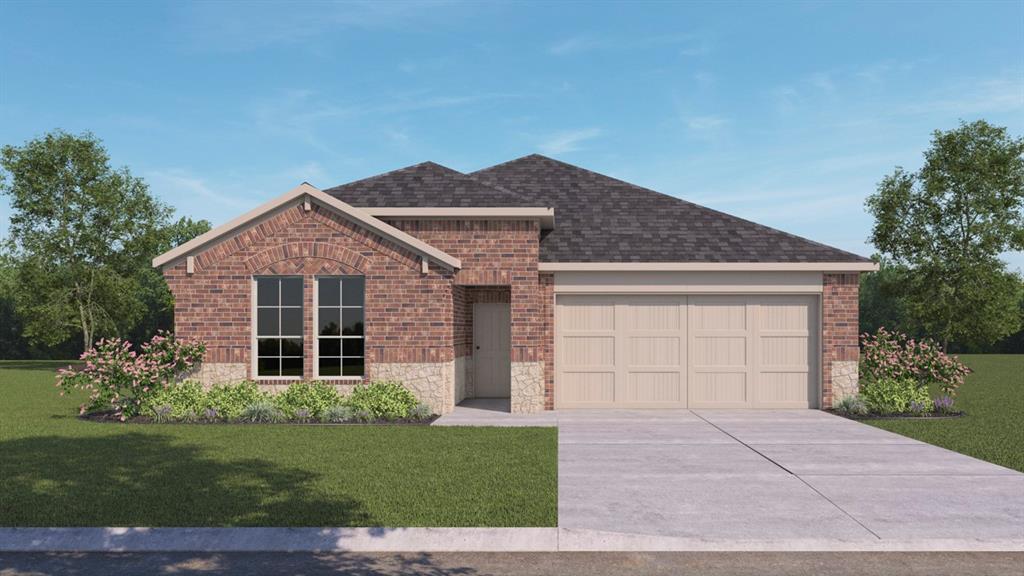 The Vail plan in Madera by DR Horton features four bedrooms, a dedicated office, a spacious open-concept layout with a modern kitchen and generous living space. This specific homes is situated on an oversized corner lot and equipped with a coveted third-car garage for added storage and convenience.