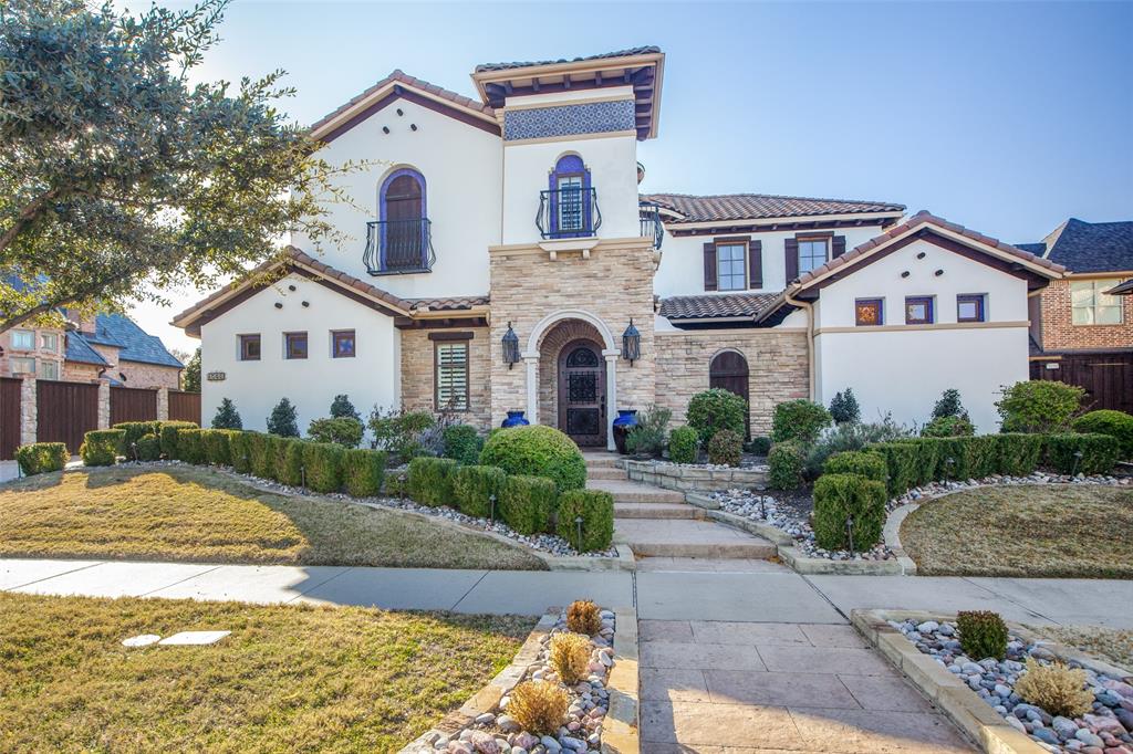 Stunning custom Tuscan-styled home in exclusive Shaddock Creek Estates gated community. Located across the street from a green belt at Cottonwood Creek Park, this gorgeous home has it all! Open floor plan with spacious rooms, custom features throughout and a dream backyard. There are too many features to include here but a few include gourmet kitchen with center island, 2 sinks, 2 dishwashers, 2 Sub Zero refrigerators and Brazilian granite counters, utility rooms on both levels and a third connection in the primary bedroom closet downstairs, primary bedroom suites on both levels, a wine room with space for over 700 bottles, 4 living areas and so much more. The backyard has a large covered area with an outdoor kitchen, a pool with a spa and grass space as well. Close proximity to the 660 acre PGA campus that is slated to open next year, excellent Frisco schools and tons of shops and restaurants. This home has been meticulously maintained. Make it yours today!