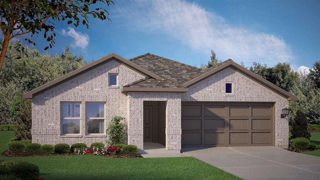 New phase now selling! D.R. Horton America's Builder since 2002 is excited to serve as your home builder in the fabulous unique master planned community of The Hills at Reunion in Newark, with an estimated Summer Completion. The Texas Cali elevation-C is a charming one-story home featuring 4 bedrooms, 2 baths, and 2-car garage. The front porch opens to the entry foyer leading to a gourmet kitchen which includes quartz counter tops, stainless steel appliances with gas cooking range, and an open concept floorplan with the kitchen flowing to the dining room and living room. The first bedroom features an attractive en-suite bathroom with quartz vanity countertop, large shower, and walk-in closet. Additional features include: tank water heater; Luxury vinyl flooring at Entry, Hallways (per plan), Kitchen-Breakfast, Utility and Bathrooms; quartz vanity tops in all bathrooms; and full yard sod, landscaping and irrigation. This home includes the America's Smart Home Technology base package. Using one central hub that talks to all the devices in your home, you can control the lights, thermostat and locks, all from your cellular device. Community Pool, playground, mobility friendly walking paths, pickleball court.