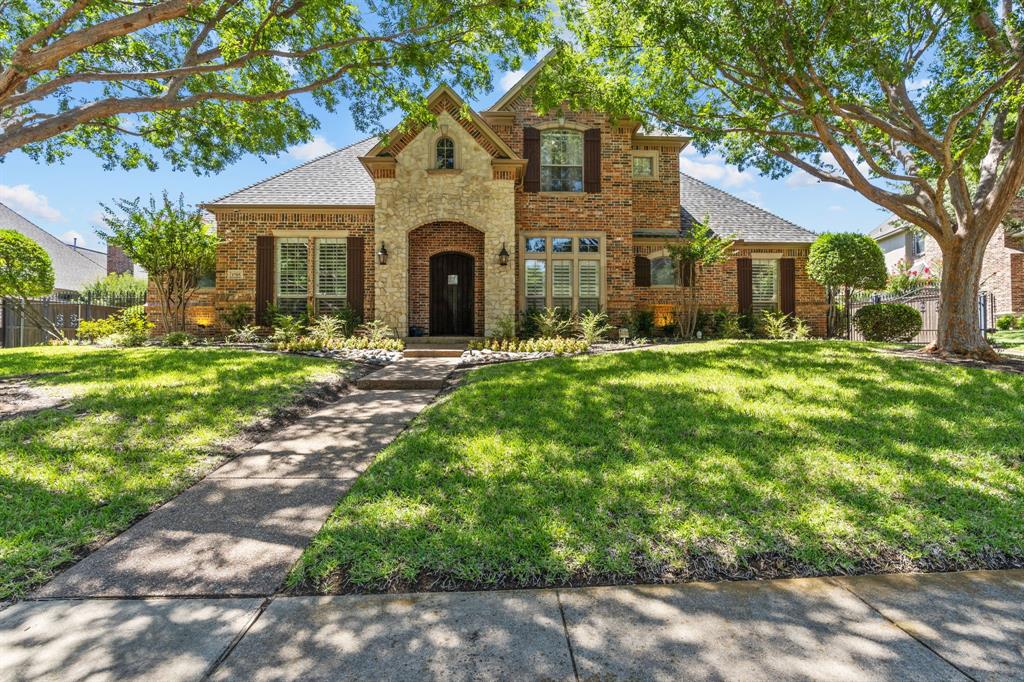 Luxury, Custom, Updated, Loved 4-bedroom home nestled on beautifully manicured treed lot. The perfect floorplan! Quality craftmanship, real hardwood floors, Plantation shutters, detailed trim & mill work throughout. High ceilings & windows for light & bright formal living & dining. Private office, wood trimmed ceiling & closet.  Family room opens to kitchen, showcases Thermador appliances, 5 burner gas cook top & double oven, island. Perfectly situated utility room, sink, storage cabinets, washer & dryer. Master suite features white wood trimmed windows, view of pool, outdoor access, totally updated modern white spa bathroom, dual sinks, soaker tub, steam shower, his & her closets. Guest bedroom down with full bath, currently workout room with rubber floor & mirror. Game room or media upstairs and 2 more bedrooms up with private baths & walk in closets. Remodeled pool & raised spa. Walls of trees & lush landscaping for most privacy. 3 car oversized garage, Electric gated side entry.
