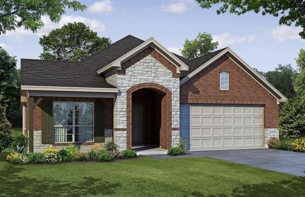 MLS# 21276635 - Built by Risewell Homes - Jun 2026 completion! ~ This thoughtfully designed single-story home in Granbury offers a spacious and versatile layout with three bedrooms, two bathrooms, a dedicated study, and a flex room. The open-concept kitchen features a large island, walk-in pantry, and abundant cabinetry, flowing seamlessly into the dining nook and expansive family room highlighted by a modern electric fireplace. Just off the main living area, a covered patio provides the perfect space for outdoor relaxation or entertaining. The private primary suite is tucked away at the back of the home and features dual vanities, a soaking tub, a separate shower, and a generous walk-in closet. Two additional bedrooms share a nearby full bath, offering comfortable accommodations for family or guests. A study near the front of the home provides an ideal space for working from home, while the flex room adds versatility for a media room, playroom, or additional lounge area. Additional highlights include a centrally located utility room, a welcoming foyer and front porch, and a spacious two-car garage designed for everyday convenience.