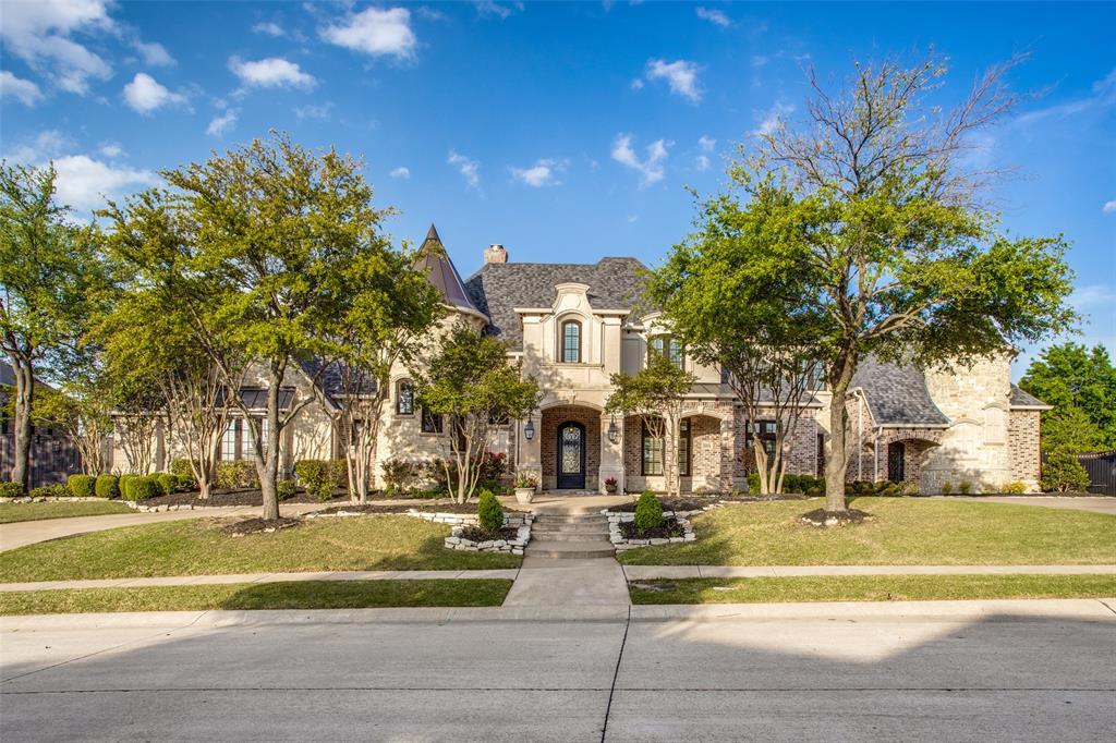 Estate Living in the Heart of McKinney on .70 Acre. Expansive floorplan over 7800 sqft & gated drive 4-car garage. Multiple living areas---sunroom open to pool with sliding doors & retractable shades, formal & casual living-dining rooms, downstairs media room & wet bar, upper gameroom & 2 play rooms. Dramatic 2-story private library-study showcasing beautiful millwork, fireplace & built-ins. Big island kitchen has new commercial range, extensive cabinet storage & quartz counters. 4 fireplaces! 6 bdrms incl. an impressive primary suite with sitting area & 2 walk-in closets + 2nd bdrm down, 4 large bdrms up, one could be mother-in-law or nanny quarters with mini-kitchen. Alluring swimming pool is fantastic for entertaining. Spectacular outdoor courtyard has expansive Travertine decking, party lights & cabana living room with fireplace, barbecue grill-kitchen & storage. Firepit too. Enclosed yard for pets + a covered pet patio! Lorex camera security. Community park, pool, sport court. Wow