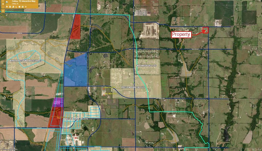 Great acreage the growing market of Celina! Perfect for small development of homes on acreage, located outside the city limit. Acreage is set up with water, and electricity and has No HOA & No City Taxes! Celina ISD. Convenient access to Preston Rd.
