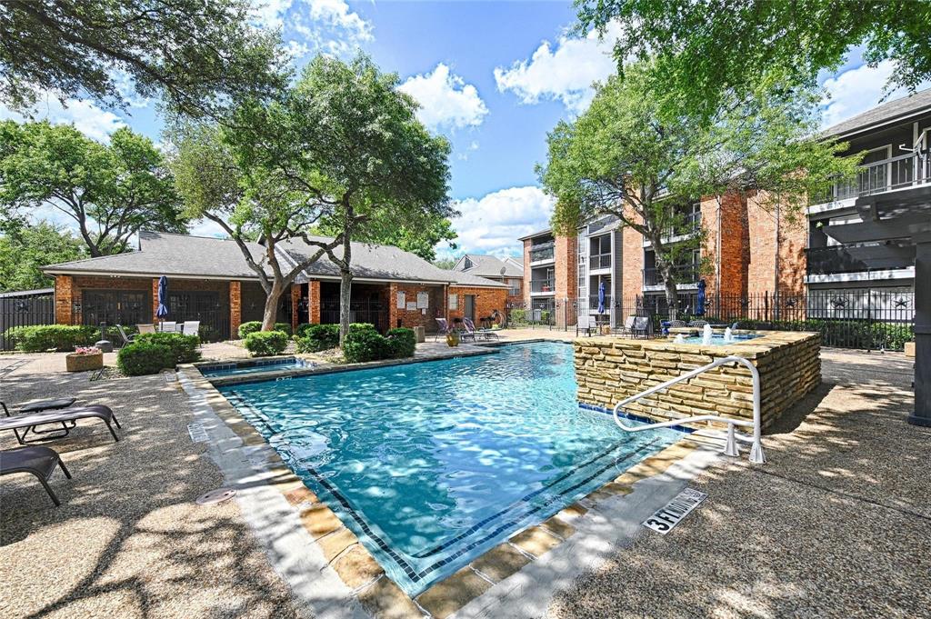 *PRICE REDUCED* Incredible North Dallas location in the highly sought-after Preston & Frankford corridor! This freshly painted FIRST-floor 2-bedroom, 1-bath condo in the gated Cimarron Court Condominiums combines comfort, convenience, and unbeatable accessibility. Step inside to an inviting open-concept layout featuring a beautiful stone, wood-burning fireplace in the living room, a dedicated dining area, and an updated kitchen with granite countertops, stainless steel appliances including dishwasher, fridge, electric range, microwave, and a new sink with a disposal. The beautifully updated bathroom also features granite countertops, adding a modern and upscale touch. Enjoy a spacious covered patio with extra storage, plus one reserved covered parking space. Washer, dryer, and refrigerator all convey, making this home truly move-in ready! HOA includes water and trash, and residents enjoy access to the sparkling community pool. Zoned to highly rated Plano ISD and ideally located with quick access to the Dallas North Tollway, Preston Rd, 635, and PGBT. Just minutes from major employers, including Toyota, JPMorgan Chase, State Farm, Liberty Mutual, and the Telecom Corridor, as well as premier shopping and dining at Galleria Dallas and The Shops at Willow Bend. Condo is warrantable for financing if needed, making it a fantastic option for both owner-occupants and investors alike!