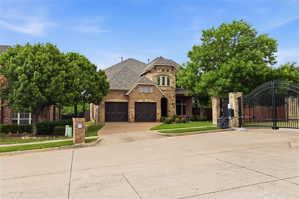 MOTIVATED SELLER!  Seller is offering up to $15k toward buyer closing cost. Stunning home on an oversized corner lot in a secure gated community within Richardson ISD. This thoughtfully designed 4-bedroom, 3.5-bath residence offers both comfort and functionality for modern living. A dramatic foyer welcomes you into elegant formal dining with window seating, while the eat-in gourmet kitchen features granite countertops, a gas range, stainless steel appliances, and seamless flow into the open-concept family room with soaring ceilings and hardwood floors. Upstairs includes a spacious game room with a vaulted beam ceiling, a fully equipped media room with surround sound, and a built-in computer workstation. The private primary suite is located on the main level and offers a spa-like bath with dual vanities, a separate shower and soaking tub, and a large walk-in closet. Enjoy outdoor living on the expansive lot, detached pergola is perfect for relaxing or entertaining, and its all within a beautifully maintained, amenity-rich community.  Located minutes to shopping, dining and downtown Dallas.