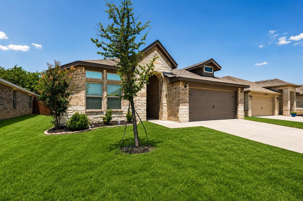 Prepare to be captivated by this stunning, single-story modern sanctuary built in 2023. Perfectly blending contemporary elegance with everyday functionality, this immaculate 3-bedroom, 2-bathroom home spans 1,861 square feet of thoughtfully designed, open-concept living space.
From the moment you step through the front door, you are greeted by an abundance of natural light showcasing recessed lighting and gorgeous luxury flooring. The heart of the home features a spectacular chef’s kitchen equipped with a massive center island, sleek countertops, and premium finishes that flow effortlessly into the expansive living and dining areas—making it an absolute dream for entertaining family and friends.
Retreat to the private owner’s suite, a serene getaway boasting a spa-like en suite bathroom and a generous walk-in closet. Two additional spacious bedrooms offer perfect versatility for a growing family, a dedicated home office, or a guest retreat. Step outside to your private, fully fenced backyard, offering a clean slate for weekend barbecues, gardening, or relaxing under the Texas sky.
Nestled in a highly desirable, rapidly growing neighborhood within the acclaimed Crowley ISD, this home provides ultimate convenience. Enjoy being just minutes away from June W. Davis Elementary, the Chisholm Trail Parkway for a seamless commute, and premier local shopping and dining at The Shops at Chisholm Trail.
Don't miss the opportunity to own a practically brand-new masterpiece without the wait of building. Schedule your private tour today and welcome home!