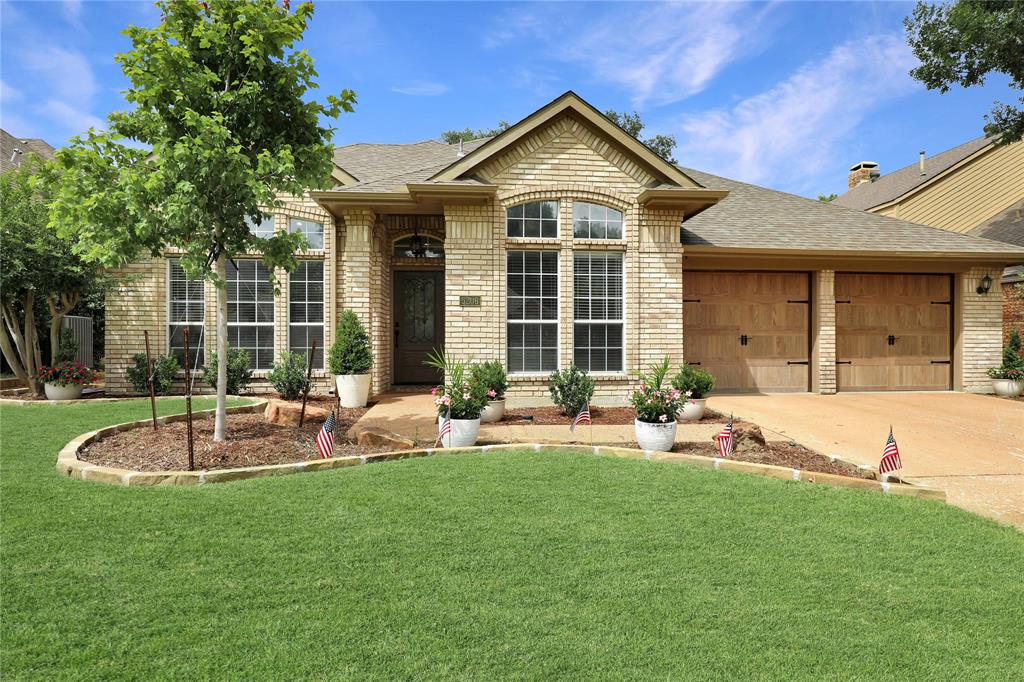 Enjoy breathtaking golf course views from this beautifully reimagined single-story home overlooking the 7th hole of the prestigious Stonebridge Ranch Golf Course! Taken down to the studs just two years ago, this home offers the feel of new construction with every detail thoughtfully updated. Nestled on a quiet, tree-lined street, the home is filled with natural light and features soaring ceilings, an open and airy floor plan, and sweeping fairway views. With 3 bedrooms, 2 full baths, formal living and dining rooms, this home has it all! The crisp white designer kitchen is both elegant and functional with crisp white cabinets, gleaming quartz countertops and wonderful oversized island, while the luxurious primary bath looks as though it was lifted straight from the pages of a design magazine. Walk through double doors to the the oversized primary suite that provides a peaceful retreat with plenty of space to unwind. Step outside to enjoy beautiful landscaping and a generous pool-sized backyard, perfect for entertaining, relaxing, or creating your dream outdoor oasis while enjoying the lush views. Enjoy the endless Stonebridge Ranch amenities including pools and parks, hike and bike trails, fishing, tennis and pickleball! Combining timeless style, modern updates, and one of the best views in Stonebridge Ranch, this exceptional home is truly move-in ready.