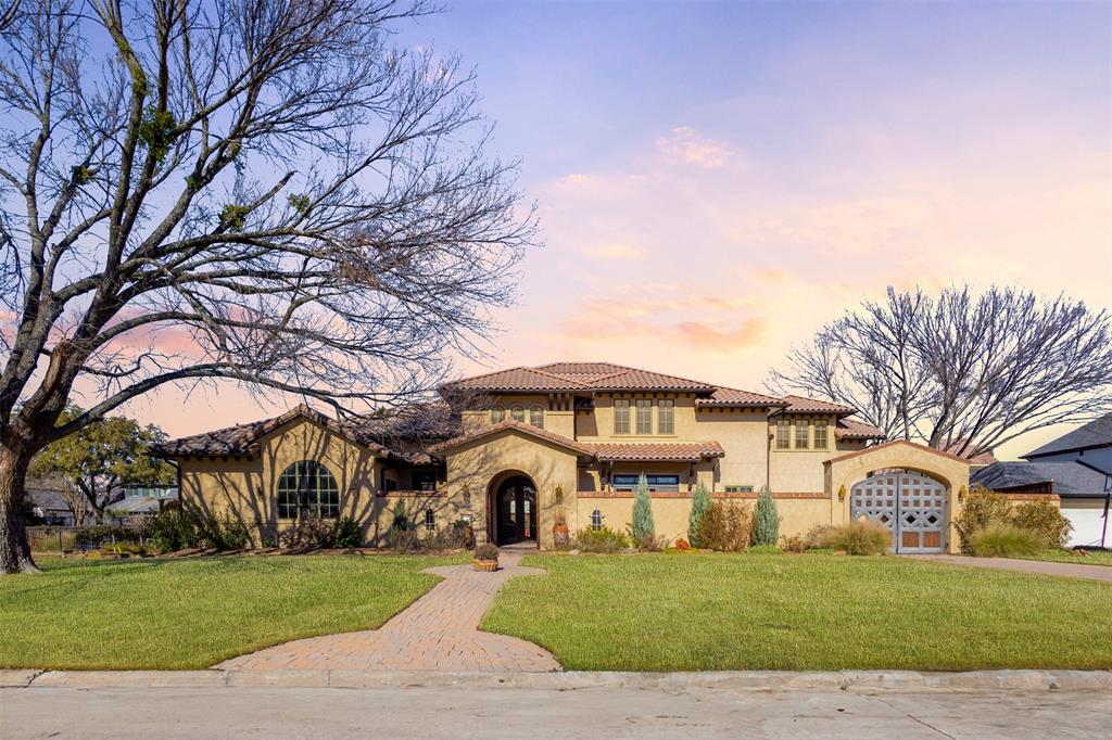 Welcome to 5811 Preston Haven Drive in Dallas! This spectacular home was inspired by a villa on the mountainside of Cabo San Lucas and designed and built by Registry Homes, known for their attention to detail and custom finish-out. Perched on an almost half acre corner lot, you are greeted by the striking stucco facade & hand-laid paved driveway, along with a grand paved courtyard with custom fountain, enclosed stucco fence & electronic gate adding extra privacy & security. The home has a wonderful one-story feel with majority of sqft downstairs - which includes the master suite, 2 secondary bedrooms (one being utilized as an office - this space could also serve as a separate in-law suite), main living and dining rooms, a media room, mudroom & over-sized laundry room. There are two additional bedrooms and an unfinished & plumbed jack 'n jill bath & living space upstairs to expand if needed, so this home is really 5 bed, 3.5 baths with 3 living areas. Instant equity for a future buyer already built in with this additional 1,125 sqft! Custom finishes & special features include arched walkways with tile accents, automatic screens on an expansive back patio, beamed ceilings, custom Italian fountains, reverse osmosis water filtration system, over-sized pantry and amazing master closets, to just name a few. Located in a prime Dallas location and surrounded by new construction only enhances the home's value and future equity position even more. A home that should be viewed in person to truly appreciate all that it has to offer. Call to schedule a private showing!