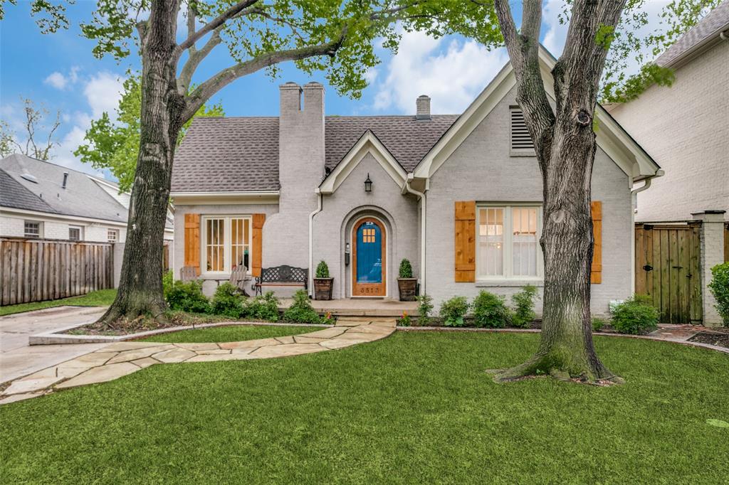 Captivating single story Tudor in fantastic location with amazing floorplan including 3 bedrooms, 3 bathrooms, 2 living areas + updates.   Rare find with charm + todays modern amenities - 9-foot ceilings, two living areas with fireplaces, and beautiful hardwoods.  The open kitchen, breakfast room and den overlook the yard offering ample natural light and a great flow throughout the home.  Spacious primary suite with spa-like bath and walk in closet.  Two additional bedrooms with updated baths. The prime location allows for easy walking access to Snider Plaza, University Park Elementary, the UP pool, and several parks. Close proximity to MIS-HPMS + HPHS. Two-car attached insulated oversized garage with AC, turfed dog-run, foam insulated attic.  Updates:  roof, windows, water heaters, one of two HVAC units.  Charming block with majestic trees, creating an idyllic setting.