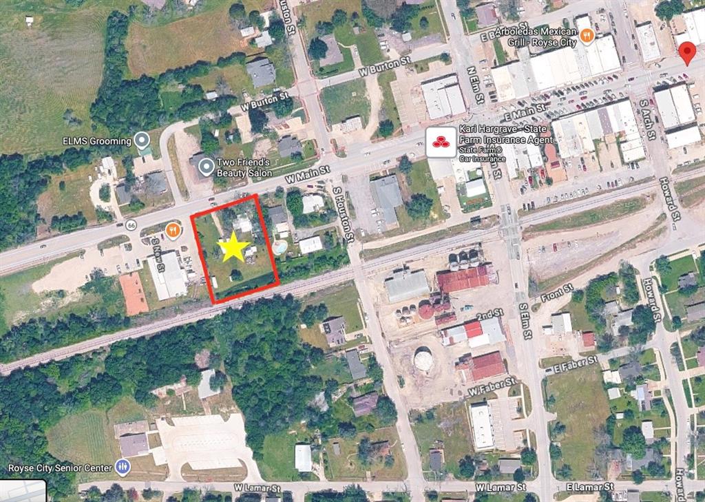 GREAT opportunity to secure over one half acre in Historic Downtown Royse City with approximately 150 ft of frontage on Hwy 66 aka Main Street. Property is situated on the West End of Main Street next to Smoke Sessions BBQ within walking distance to a variety of thriving restaurants, businesses and shopping. There are 2 lots combined into one. Buyer responsible for Zoning change from residential to commercial. No survey available. No value is given to structures and owners will require a leaseback. Approval required to walk the property - appointment required.