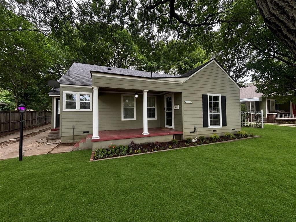 * Updated * 2 bedroom * 1 bath with separate tub & shower, gorgeous updated tile surround * Large Living Room * Luxury Vinyl Plank Flooring throughout * Fresh Paint throughout * Kitchen with new appliances (gas range, dishwasher) has windows overlooking front yard, granite counters & white cabinets * One bedroom has large walk-in closet * Back room-Washer-Dryer area is NOT air conditioned (245 sq ft) - great spot for home office or craft room * Fireplace is decorative & capped off * Pex plumbing to fixtures * Huge backyard * Fresh front landscaping * Mature Trees * Parking pad for 2 cars in back * Home faces north * City of Fort Worth * Just off Yucca, it's near shopping and dining off Sylvania and Race Street, close to downtown Fort Worth & Northside * Newer Roof * Newer Water Heater & HVAC * Move In Ready!! * Some photos have been enhanced with virtual staging and grass *Buyer to verify all information*