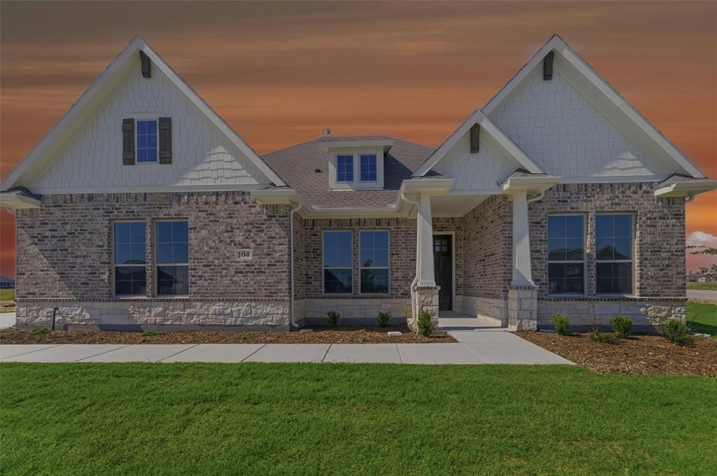 Estimated March 2026 completion! Ask about our Trade In Trade Up program, we can buy your home! The Verbena floor plan features a modern, open-concept layout and the sought-after features today’s homeowners are searching for. With four bedrooms, three bathrooms, and a flex room, this plan boasts just over 2,400 square feet of functional living space. Upon entering the home off the front porch, you’re welcomed by an inviting foyer. Immediately to the left is a hallway with a bedroom, walk-in closet and full bathroom, as well as a linen closet. Across the foyer is a flex room, perfect for a home office, formal dining room or whatever need your family has for the space. Past the foyer is the family entry, with storage space and mud bench, which leads to the laundry room and two or three car attached garage. Through the entrance, the home opens up to a large family room with a stately fireplace. Adjacent to the family room is a gourmet kitchen, equipped with a walk-in pantry, ample counter space and an oversized island. Finishing off this open-concept living area is a dining space which overlooks the covered back patio. The remainder of this one-story floor plan is just off the living space. A hall leads to two bedrooms with walk-in closets, another linen closet and a shared full bathroom. The back corner of the home offers privacy for the owner’s suite, featuring a massive walk-in closet and bathroom with a dual-sink vanity, standalone soaking tub and glass-enclosed shower.