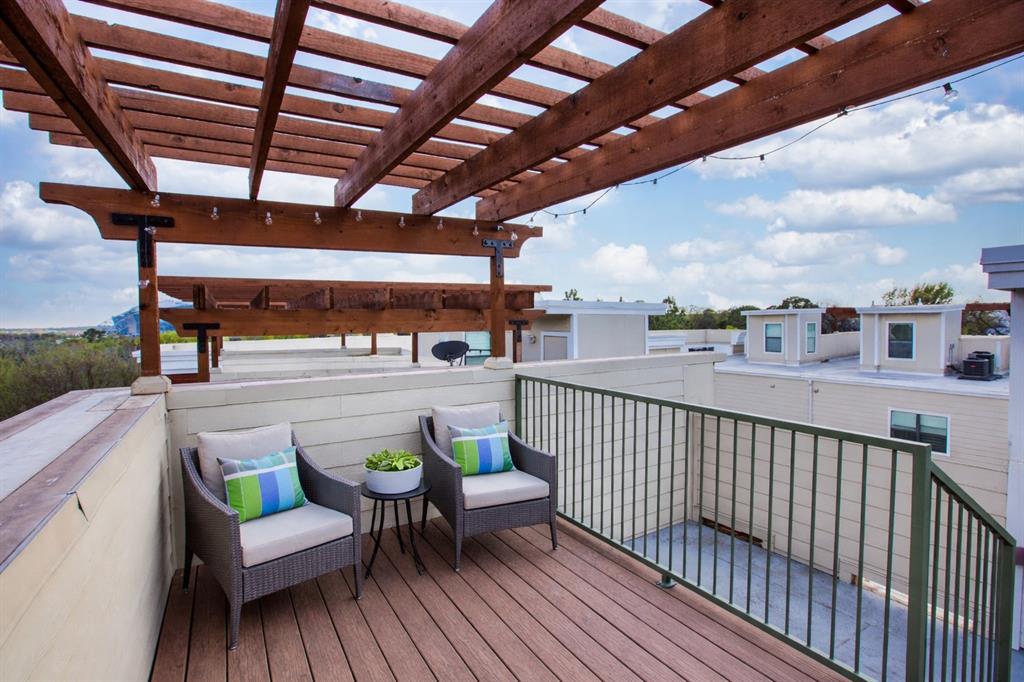 Live in the heart of Arlington's world-renowned Entertainment District, where premier sporting events, concerts, dining, and entertainment are just moments from your doorstep. Located near Dallas Stadium (AT&T Stadium), Globe Life Field, Texas Live!, Choctaw Stadium, Six Flags Over Texas, and the Loews Arlington Hotel & Convention Center, this luxury multi-level condo places you at the center of the action, including the excitement surrounding FIFA World Cup events. Situated within a gated community, this beautifully designed residence features a two-car garage and a private rooftop terrace with impressive views of the Arlington skyline and Entertainment District. 
The first floor features a private bedroom with an en-suite bath, ideal for guests, a home office, or multi-generational living. The second floor offers an open-concept living space designed for entertaining, complete with wood flooring, a half bath, and a gourmet kitchen featuring granite countertops, stainless steel appliances, under-cabinet lighting, tall cabinetry, and a large center island.
The third floor showcases the spacious primary suite with a private balcony, dual vanities, soaking tub, separate shower, and generous walk-in closet. An additional bedroom with a private en-suite bath completes the level.
A spiral staircase leads to the private rooftop terrace, providing the perfect setting to relax, entertain, and enjoy views of Arlington's vibrant skyline.
The HOA maintains the grounds and includes water, sewer, and other services, creating a low-maintenance lifestyle ideal for those seeking convenience, accessibility, and proximity to one of North Texas' most exciting destinations.
Experience luxury living where major League Baseball, FIFA events, concerts, conventions, festivals, and vibrant dining and nightlife scene are minutes away.
