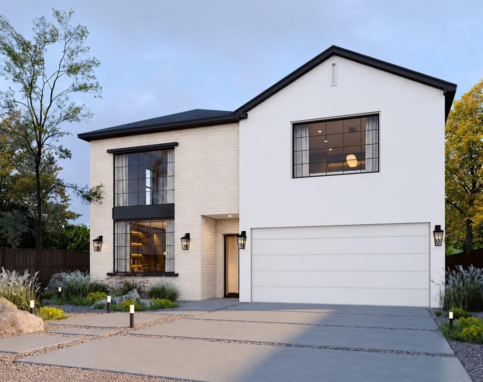 Experience elevated design and intentional living in this stunning new build home by Marque Homes, offering 4,426 sq ft of living space. Thoughtfully designed with a seamless blend of modern architecture and warm, organic finishes, this home delivers both sophistication and comfort at every turn. From the moment you enter, you’re welcomed by soaring ceilings and an abundance of natural light that flows effortlessly into the open living spaces. The living room is anchored by a striking fireplace and framed by expansive windows, creating an inviting atmosphere. The chef’s kitchen is a true centerpiece, featuring Mont Blanc quartzite countertops, custom cabinetry, statement island with designer pendant lighting, textured tile backsplash for an elevated finish, high-end appliances including ZLINE range, double ovens, and built-in refrigeration, a fully equipped butler’s pantry adds both function and style, complete with additional prep space, storage, and premium finishes. The primary suite is a private retreat, showcasing a spa-inspired bathroom with freestanding tub, oversized walk-in shower with curated tile selections, dual vanities with luxe finishes, and an expansive custom walk-in closet with ambient lighting. Upstairs you’ll find three bedrooms, along with a spacious game room with wet bar, ideal for entertaining. Additional highlights include a dedicated office with custom built-ins, wide-plank wood flooring, elevated material selections including limestone, terrazzo-look tile, and custom stone surfaces, stylish powder bath with statement stone vanity, laundry room with custom cabinetry and designer tile and additional laundry in the primary closet. The exterior features a clean, modern façade with a timeless mix of stucco and brick, and a private backyard space perfect for entertaining. A rare opportunity to own a design-forward home where every detail has been carefully curated for both everyday living and elevated entertaining. Estimated completion July.