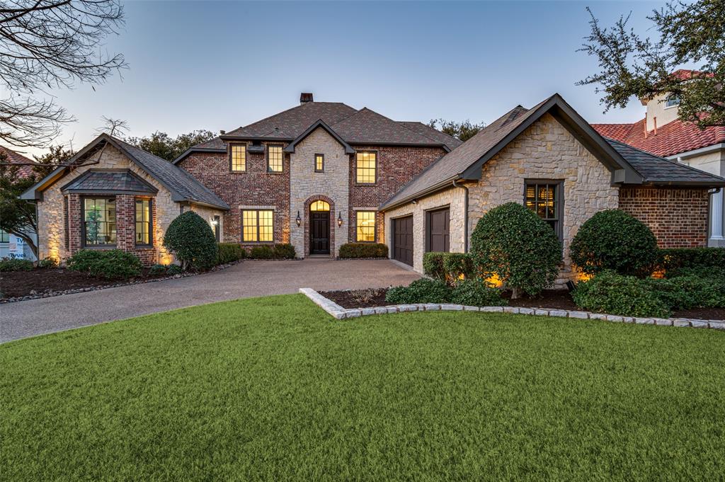 Beautifully updated, Tom Greico custom-built residence on a third of an acre sits high above the 5th fairway of Stonebriar Country Club golf course on a premier street within the prestigious, Five Star, gated and guarded community of Stonebriar Village.  Set back from the street, 4565 Biltmoore offers commanding curb appeal with Austin stone and brick elevation, long curved driveway, mature landscaping and large front yard. Welcoming entryway, elegant formal dining room and light and bright living room with cast stone fireplace. The heart of the home unfolds into the family room with fireplace, gourmet kitchen and breakfast room, all with a wall of windows and French doors that seamlessly blend indoor and outdoor living and open to a spectacular ~1000 sf outdoor living and dining room. Enclosed by sliding glass doors, air conditioned and heated, this unparalleled living space is complete with wood burning fireplace, travertine stone floors, cedar lined ceiling, and an outdoor kitchen fit for any pit master. Updated epicurean kitchen w-quartz countertops and backsplash, a seated center island, five-burner gas cooktop, Subzero refrigerator, double ovens. Escape to the secluded primary suite with sitting area and lux, spa-worthy bath enveloped in Carrera marble with double vanities, clawfoot soaker tub, separate oversized seamless glass shower with bookend marble slabs and multiple shower heads, and generously sized his and her California Closet, custom designed closets. First-floor guest suite, currently used as an office, w-vaulted ceiling, hand scraped hardwood floors, bay window, built-in bookcases, ensuite bath and private entrance making it perfect for a mother-in-law suite. Secluded media room and spacious game room that opens to an ~600sf, upper deck w-see forever golf and city views. Three spacious bedrooms, all w-updated baths. Sparkling pool, spa, expanded travertine patio, mature trees and low-maintenance turf backyard w-plenty of room for pets and play.