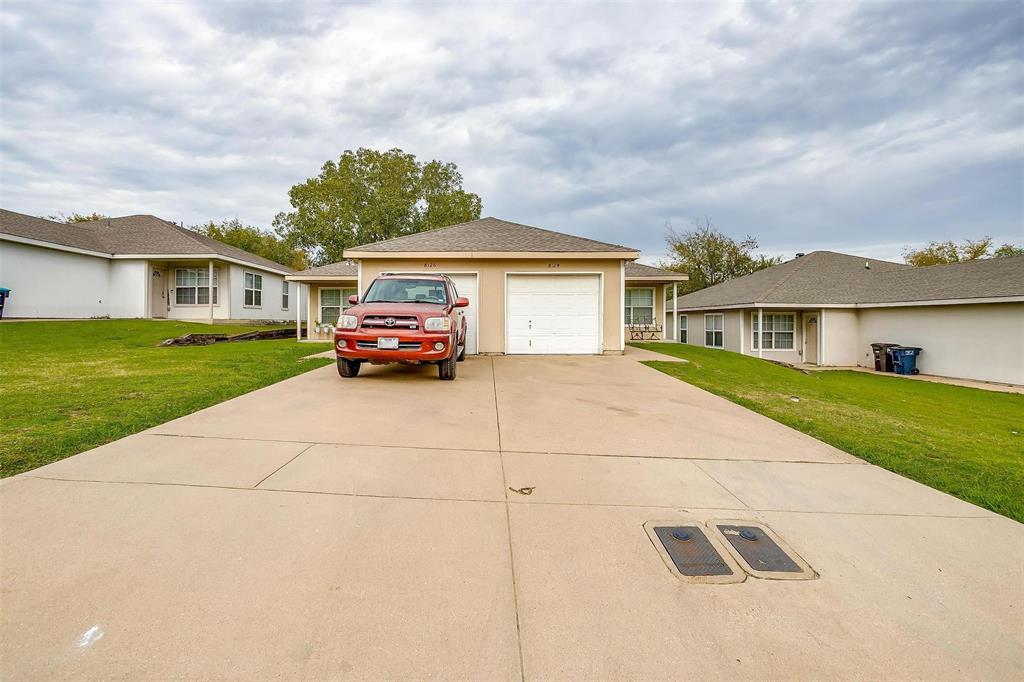 Super cute duplex! Each side has 3 bedrooms, 2 baths and one car garage. Covered porch.  Newer roof was installed in 2022.  Individual yards have chain link fence.  8124 tenant has been there since 2007 and 8126 tenant has been there since 2019. Huge backyards with no backyard neighbors! Fully occupied!