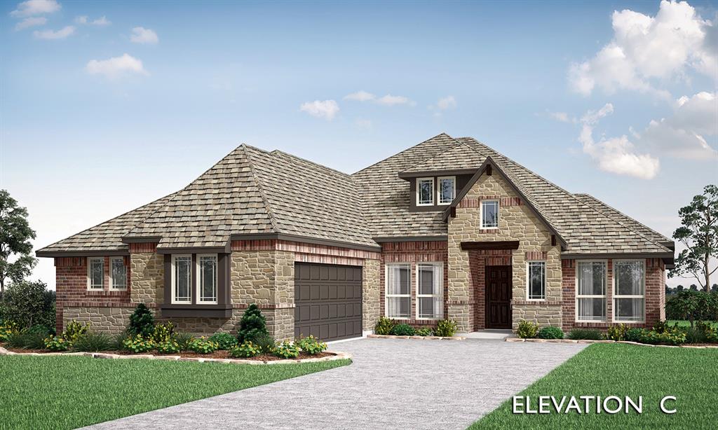 New Bloomfield Home Ready October 2023! This much loved single-story hosts a bright & open layout, a dedicated Study, Hardwood floors throughout, a powder bath, spacious island kitchen with upgraded finishes, 3 bdrms & 2 full baths. You'll be impressed by the premium curb appeal provided by the stone & brick exterior, swing driveway with a cedar garage door, custom 8' front door, gutters, and brand new landscaping with stone-edged flower beds. Interior upgrades are noticeable as soon as you walk in, with Wood floors in common areas, glass French doors at the Study, 2in faux wood blinds preinstalled, and a timeless stone-to-ceiling fireplace added to the Family Room. Well-equipped Deluxe Kitchen has Granite counters, upgraded backsplash, and built-in SS appliances including a gas cooktop with wood vent hood and pot & pan drawers below. Mud Room, sliding glass door to Covered Patio, window seats, and even energy-efficient features to help your wallet! Visit Bloomfield at Parkside today.