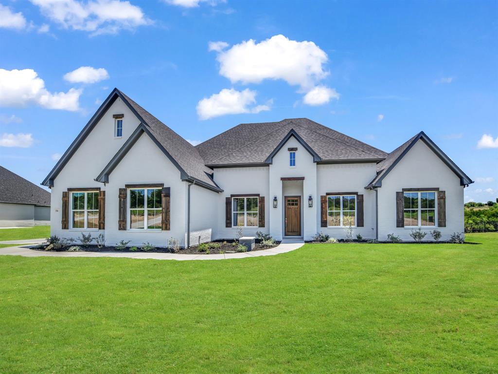 Gated Community in Aledo ISD! Welcome home to this exquisite new build with nearly 3900 square feet of living space on a 2-acre lot. Quality built home with meticulous attention to detail. SPRAY FOAM insulation, separate HVAC system for the primary suite, & packed with energy efficient features.  Open concept with over-sized rooms and REAL hand-scraped hardwood floors.  The living area seamlessly connects to a DREAM kitchen that would delight any culinary enthusiast boasting a custom zinc metal cooktop hood, built-in twin fridge and freezer combo, convection double ovens, gas cooktop, Advantium microwave, and a huge pantry equipped with a built-in beverage fridge and gourmet ice maker.  Custom, built-in inset cabinets with soft close hinges and glides.  The primary bedroom leads to unique DUAL bathroom with a convenient link to the laundry room.  3 large secondary bedrooms, each with their own walk-in closet, are separate from primary suite offering privacy for all!  Jack & Jill Bath.  Dedicated office.  Abundant storage areas.  Bonus room perfect for game room, playroom, media room, or additional living space. Oversized back porch to enjoy an enormous backyard with plentiful trees. Large side-entry 3 car garage.  Room for a shop or a pool. Propane tank conveys. See Supplements for Features, Warranty, & Amenities.  *****ASK ABOUT BUILDER INCENTIVES*****