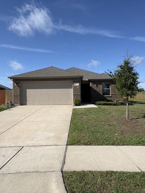 One story home located on a corner lot. Living room, dining room is open to kitchen. Kitchen with pantry, electric stove, dishwasher, and granite countertops. Ensuite primary bedroom and bathroom with walk-in closet. Split secondary bedrooms with ceiling fans. Solar panels. Sprinkler system. Two car garage with garage door opener.