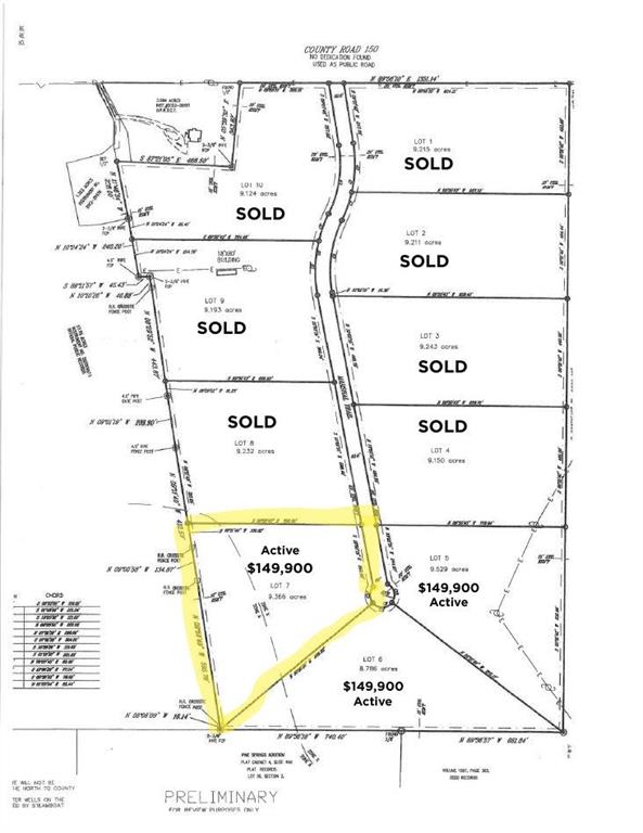 NEW PRICE! $149,900 ALL LOTS.BEAUTIFUL VIEWS!, CUL-DE-SAC, LARGE TRACTS FROM 8+ TO 9+ ACS. JIM NED SCHOOLS, STEAMBOAT MTN WATER, AEP ELECTRIC, UNDERGROUND UTILITIES.  1800 SQ FT MINIMUM.