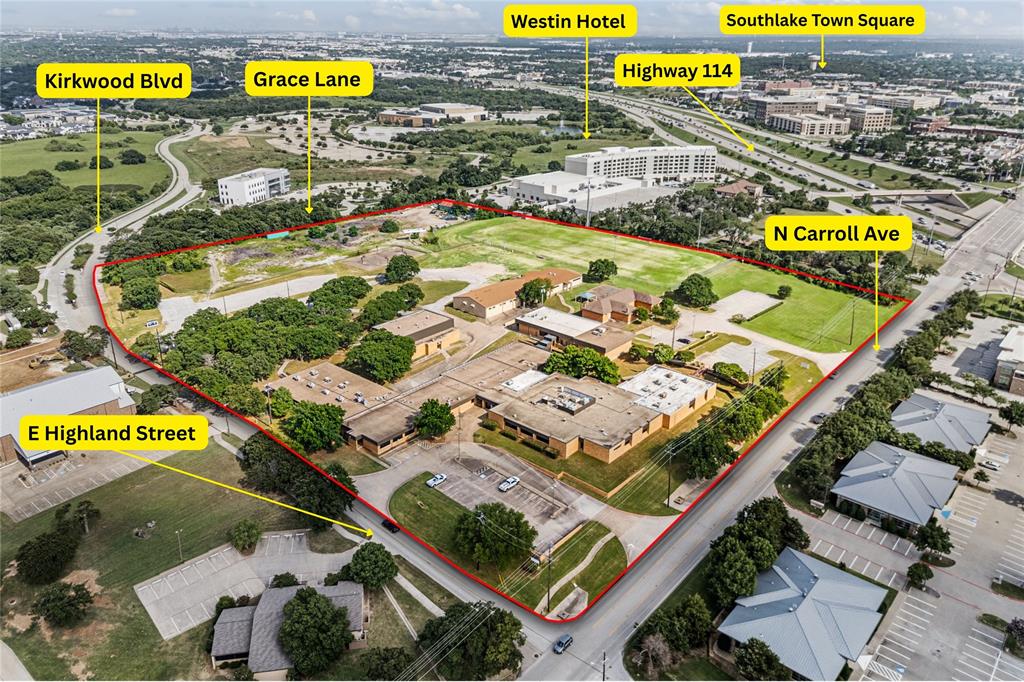 Presenting one of the most coveted and unique land offerings in all of Southlake—over 18 acres of prime real estate situated in a premier location surrounded by the best the city has to offer. Whether you’re a developer, investor, or visionary end-user, this rare parcelcurrently houses a number of office buildings compeltely operational and ready for use except for 1 of the 6 original Carroll school building. 
Strategically located just minutes from Southlake Town Square, Carroll ISD’s award-winning schools, DFW International Airport, and major highways including Highway 114 and Southlake Boulevard, this acreage offers unparalleled accessibility and visibility. The property is currently zoned commercial, opening the door to a multitude of possibilities—think luxury development, corporate headquarters, premier medical facilities, boutique hospitality iwth plenty of parking and open fields presenting a miriad of uses.
The land features some flat, usable terrain with excellent street frontage, ideal for phased development or a large-scale master plan. With the City of Southlake continuing to experience strong growth and demand for upscale retail and office space, this site offers not only a central location but also long-term value in one of the most affluent zip codes in North Texas.
Southlake has become synonymous with luxury, quality of life, and community prestige—and this property is your opportunity to become part of that legacy. Whether you're envisioning a vibrant lifestyle center, a serene corporate campus, or a custom development tailored to high-end users, the possibilities here are truly limitless.
A few of the buildings are occupied and showings can be done by appointment with a 24 hour notice.This property is owned by the Carroll Independent School District and subject to approval of state mandatory requirements.