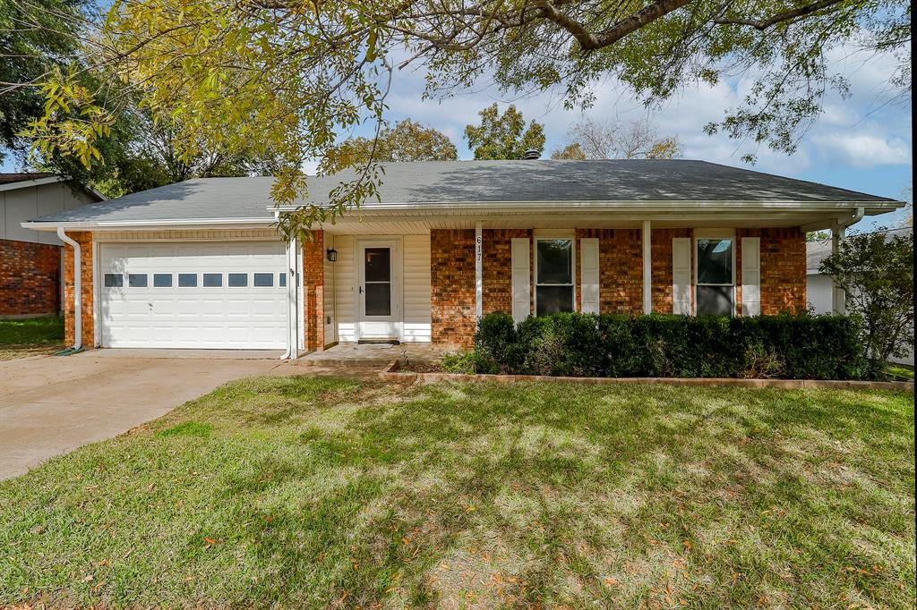 Recently updated 3 bedroom, 2 full bath single story home! Fresh paint and flowing luxury vinyl plank flooring welcome you to this open concept floorplan. The large eat-in Kitchen features brand new stainless steel refrigerator, range, and new backsplash! Living Room with beamed ceilings, wood burning fireplace, and built-ins. Bonus room with French doors could be great for a play room, office, or second living area! The primary bedroom features an updated bath with quartz countertops and walk-in shower. Large backyard with storage building and plenty of yard space for kids or pets! HEB ISD. Brand new fridge, washer, and dryer to convey with lease! Pets to be considered by landlord on a case by case basis. Small breed and size only.  $500 pet deposit and non-refundable $250 pet fee.