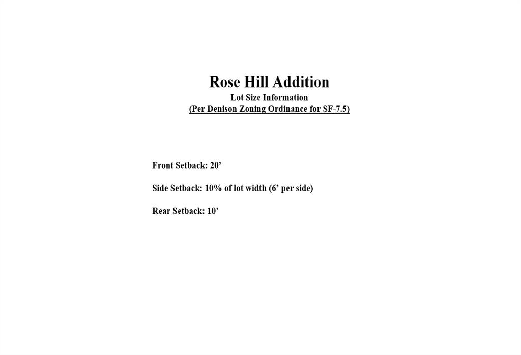 Rose Hill Add - Land