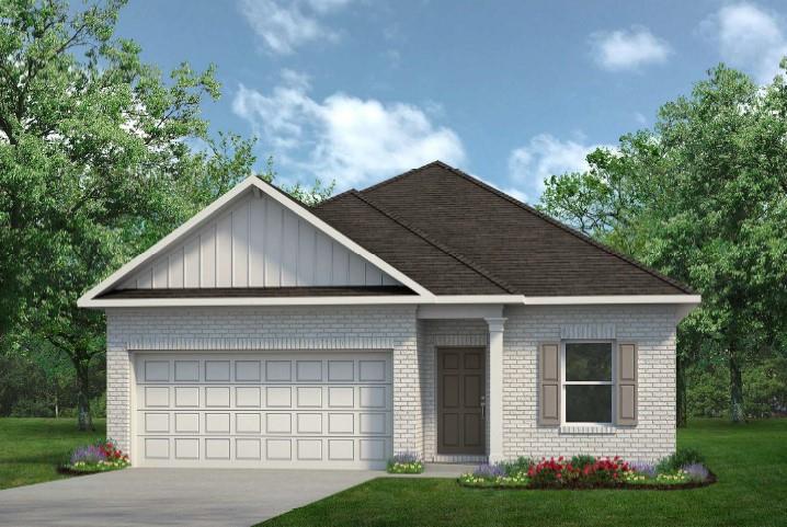 MLS# 21292053 - Built by Smith Douglas Homes - Sep 2026 completion! ~ The Oakshire II is a best-selling, one-story home offering four bedrooms, two full bathrooms, and a large covered rear patio. A quaint covered front porch welcomes you into the home with a study on the opposite side of the garage. The open-concept kitchen, breakfast, and family room area lends itself to a ton of natural light and a cohesive main gathering area. The primary suite is situated at the back of the home for maximum privacy, and a private hallway off the kitchen leads into the three secondary bedrooms and a full bathroom.