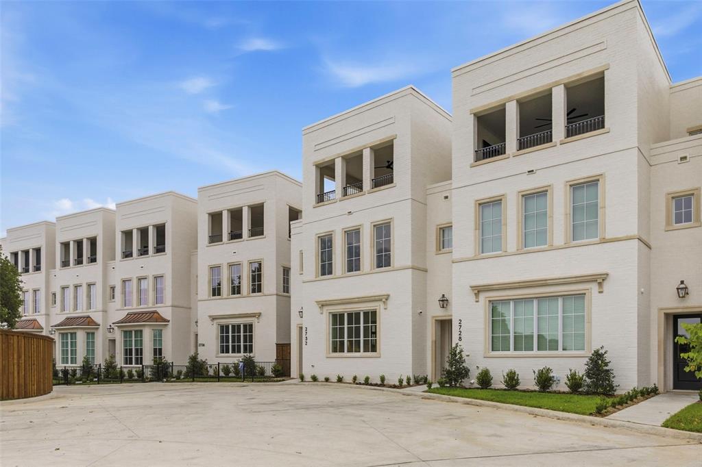 A first of its kind in the Tanglewood TCU area. Luxury townhome with over 3100 sq feet of living space on three levels.  The third level is dedicated to family enjoyment and entertainment, including a large covered open air patio with views for miles.  See downtown, TCU and the Colonial Country Club right out your windows. Luxury and quality abound at every corner, from the hardwood floors throughout the main areas, to the custom cabinetry, built in top of the line appliances and Kohler polished nickel fittings.  Modeled after the Kensington Park townhomes in London, these beautiful buildings will reflect the stature and craftsmanship of custom homes Village Homes is known for.  An elevator will whisk you between floors, starting with the downstairs open plan for everyday living, dining and cooking featuring a chef's dream kitchen. Large mud room and powder bath round out the first level, luxury master suite with office, two bedrooms and a bath on the second. Unparalleled!
