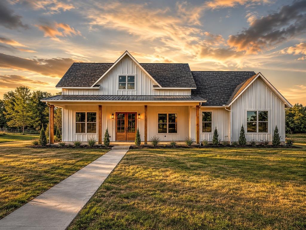 Stunning brand-new construction meets timeless design in this spectacular modern farmhouse located in the highly desirableMount Vernon area. Offering ultimate freedom with no HOA restrictions, this property welcomes you with striking curb appeal and pristine craftsmanship. Designed with an open-concept layout that maximizes natural light, the spacious interior seamlessly connects the main living spaces, making it perfect for both daily living and upscale entertaining. The gourmet kitchen serves as the heart of the home, boasting premium finishes, custom cabinetry, and a layout that any chef would admire. Retreat to the private owner's suite, a serene sanctuary complete with a spa-like en suite bath designed for ultimate relaxation. Every square foot of this home has been thoughtfully curated with high-end fixtures, durable modern materials, and a sophisticated color palette that exudes comfort and style. Positioned on a beautiful lot that offers the perfect blend of privacy and accessibility, this property delivers the ideal East Texas lifestyle. Now offered at a final price drop that sits are markable $35,000 below appraised value, this turnkey masterpiece represents an incredible investment opportunity. This is how you build family wealth—secure immediate equity in your home from day one.
