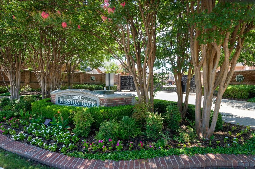 Gated. Elevator. Zero-lot luxury — and the Dallas Mavericks Entertainment District is going to be steps from your front door. Open-concept main level flows from a gourmet kitchen through living and dining, anchored by hardwood floors, granite counters, and custom cabinetry built for hosting. Primary retreat with spa bath and walk-in closet. Two oversized en-suite bedrooms. Flex third floor adapts to your life — office, media lounge, or gym. Private patio. Minutes from Cooper Clinic, Preston Forest, and Preston Royal.