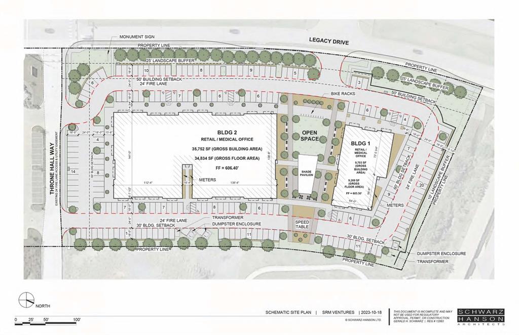 4.8 acres of prime land, about 723 FT of frontage on Legacy Drive, next to the newly built Lifetime Fitness Center.