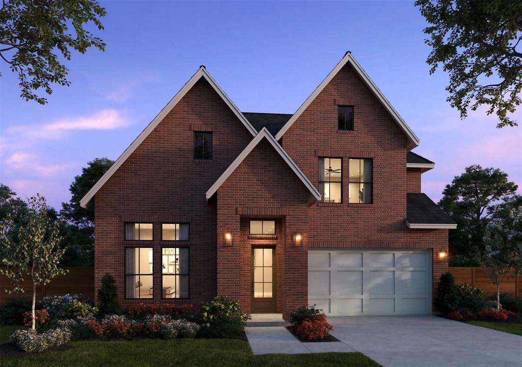 SOUTHGATE HOMES EMERSON floor plan.  Soaring 20' ceilings and incredible natural light define this stunning home backing to a peaceful greenbelt. The vaulted family room with fireplace flows seamlessly into the luxury kitchen, where a large sliding glass door showcases the view. A butler’s pantry connects the kitchen to the dramatic double-height dining room, creating an ideal layout for entertaining. The first floor also features a media room, guest suite with en-suite bath and walk-in shower, and a spacious garage entry with mud bench. The spa-inspired primary bath offers a freestanding tub, oversized shower with dual shower heads, linen tower, and large walk-in closet with seasonal rods. Upstairs, a learning center is complemented by 3 secondary bedrooms, each with a private full bath. Upgrades include solid-core doors downstairs, wood stair treads, wood flooring throughout main downstairs living areas, under-cabinet lighting, and a utility room sink. Warm, light finishes are accented by rich stained wood details throughout.