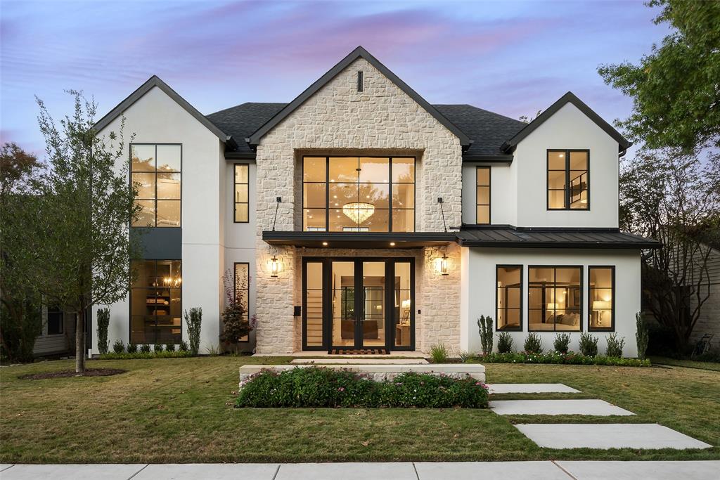 Welcome to this exquisite home, built by Stainback Construction in 2022. An open concept floor plan provides ample space to relax and entertain. The chef’s kitchen boasts quartzite countertops, a Wolf commercial range and SubZero refrigerator, complemented by a pantry with a Miele coffee maker, microwave and wine fridge. The primary suite offers a cozy fireplace, built-in cabinets, a soaking tub, stand-alone shower, Neorest bidet and custom closet and washer and dryer hookups. Additional features include a study with built-in cabinets, an upstairs family room with a beverage fridge and exercise room. Enjoy natural sunlight pouring in from Pella windows and custom doors, as well as wood floors throughout, Sonos surround sound and a Brilliant Smart Home System. Enjoy quiet evenings on the covered back patio complete with fireplace, overlooking a turfed backyard. An automatic gate, privacy fence and oversized two-car garage ensure security and convenience. Nestled in a prime location and zoned to Lakewood, this home is the epitome of luxury and comfort.