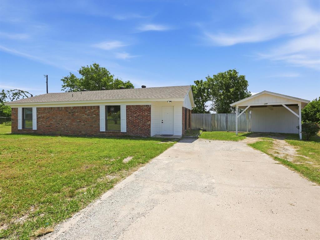 Beautifully updated 2-bedroom, 1-bath home situated on a spacious oversized lot, offering the perfect blend of comfort and style. The open-concept layout creates a seamless flow between the inviting living area and the eat-in kitchen, featuring stunning quartz countertops, a farmhouse sink, and ample cabinetry for storage. Both bedrooms are generously sized and include walk-in closets, providing plenty of room for everyday living. Enjoy the expansive outdoor space - ideal for relaxing, entertaining, or future possibilities. Recent updates include new flooring, tub, shower tile, electrical and plumbing fixtures, and a thermostat.