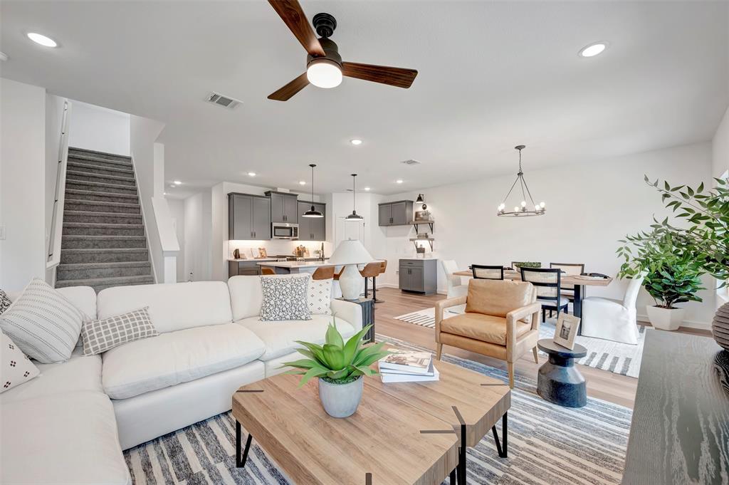 Welcome to Rolling Ridge in Van Alstyne, TX. Upon entering, you're greeted with an inviting, open living space. The kitchen will impress any cook with stainless-steel appliances, corner pantry, grey shaker cabinets, quartz counters and so much more! The primary bedroom features windows overlooking the backyard, a palatial walk-in closet, and an ensuite spa inspired bathroom with large shower and dual sinks. The home features 4 bedrooms, 3 bathrooms and a spacious upstairs loft. Enjoy spending time outdoors on the covered patio. The builder's attention to details separates this home from the rest. Close to Highway 75 for quick trips to Sherman or McKinney.