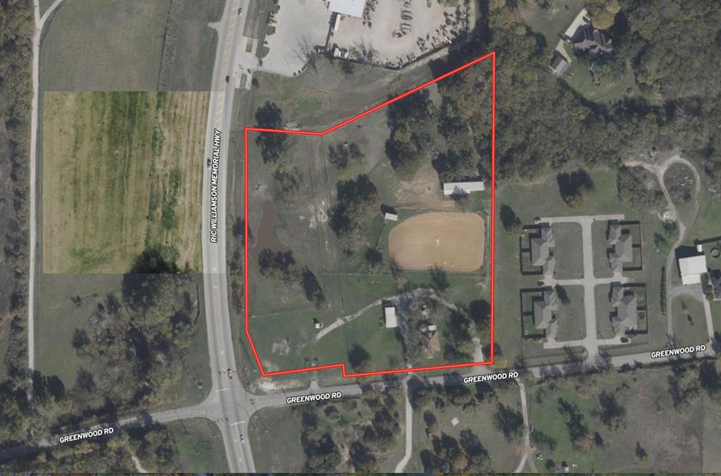 Prime commercial land opportunity in a rapidly growing area of Parker County! This property is currently being used as a residential home but is located perfectly for commercial land development. The 8.053 acres is located on the highly visible corner of Ric Williamson Memorial Highway and Greenwood Road which provides massive potential for businesses looking for the perfect high traffic location. It has quick and easy access to both Highway 180 and Interstate 20 that is incredible convenient. The current dwelling onsite is a 1,164 square foot 3 bed 2.5 bath with a large screened in back porch but the value is in the land. Currently located outside of the city limits allows for many different uses. The position of this land is the dream location for any retail, commercial, office or industrial related development. Call now to learn more about acquiring this amazing location before it's gone.