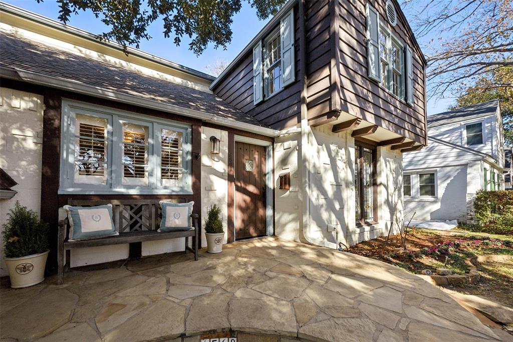 Welcome to this meticulously restored classic home, originally designed by renowned architect Charles Dilbeck. Located in top-ranked HPISD, this property offers modern comfort combined with timeless style. The expansive chef’s kitchen is a standout feature, boasting premium Bertazzoni appliances, an oversized island, a coffee bar, and a separate pantry and mudroom. The main level also features formal living and dining spaces, a family room, study, full bath and large storage closet.  Upstairs you’ll find the primary suite complete with a full bath and spacious walk-in closet, along with three additional bedrooms, a flexible living space, and the convenience of a 2nd floor laundry room. The exterior is equally impressive, featuring a front-entry 1-car garage with an oversized storage room or workshop, and a sprawling backyard with plenty of space for a pool, play area, or your custom retreat. This home has been thoughtfully upgraded with modern electrical, plumbing, and data systems, along with two large attic spaces that provide extensive storage or potential for expansion. With details like exposed wood beams, stained glass accents, and remarkable craftsmanship, this home seamlessly combines sophistication with practicality.