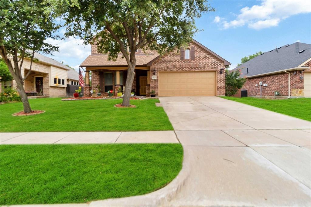 Located in El Dorado Estates West in Little Elm, this spacious two-story home features 4 bedrooms, 2.5 baths, and an open floor plan. The main level includes a primary suite with a bay window, dual sinks, garden tub, separate shower, and walk-in closet. The kitchen boasts granite countertops, a center island, gas cooktop, and pantry, flowing seamlessly into the living and dining areas. Upstairs, you’ll find three additional bedrooms, a full bath, a large game room, and a media room. The fenced backyard includes a covered patio, pergola, fire pit, and outdoor TV hookup. Community amenities include a pool, park, and playground. Conveniently located near Lake Lewisville, Little Elm Park, shopping, dining, and major roadways such as FM 423 and Dallas North Tollway.